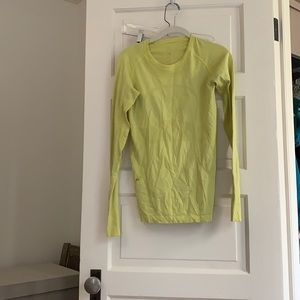 Yellow LuLu lemon workout top. Size 4